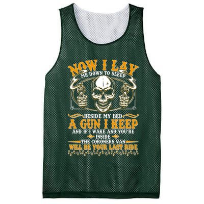 Now I Lay Me Down To Sleep Gun Skull Mesh Reversible Basketball Jersey Tank