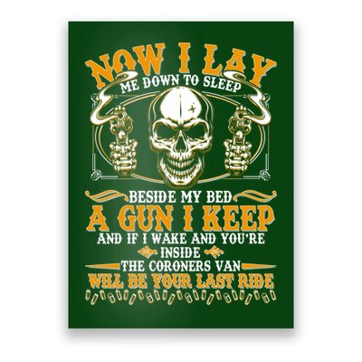 Now I Lay Me Down To Sleep Gun Skull Poster