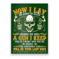 Now I Lay Me Down To Sleep Gun Skull Poster