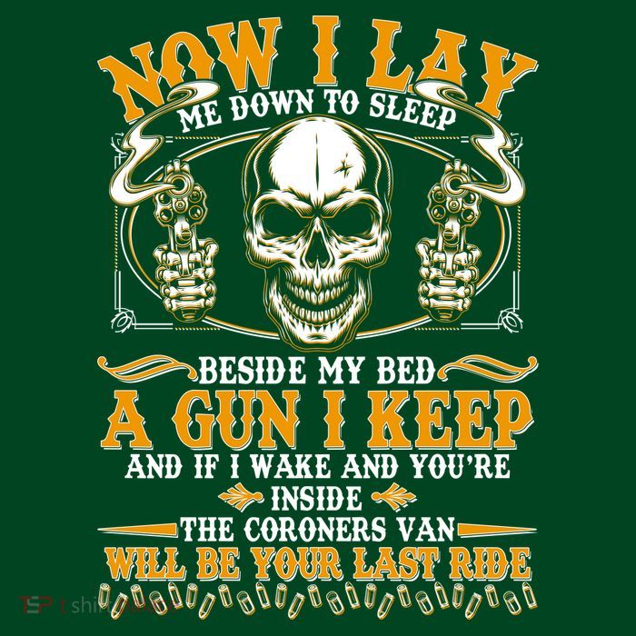 Now I Lay Me Down To Sleep Gun Skull Poster
