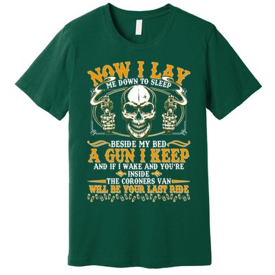 Now I Lay Me Down To Sleep Gun Skull Premium T-Shirt