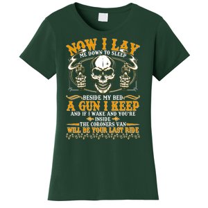 Now I Lay Me Down To Sleep Gun Skull Women's T-Shirt