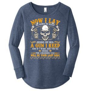 Now I Lay Me Down To Sleep Gun Skull Women's Perfect Tri Tunic Long Sleeve Shirt