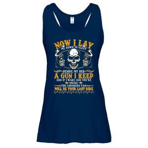 Now I Lay Me Down To Sleep Gun Skull Ladies Essential Flowy Tank