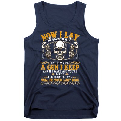 Now I Lay Me Down To Sleep Gun Skull Tank Top