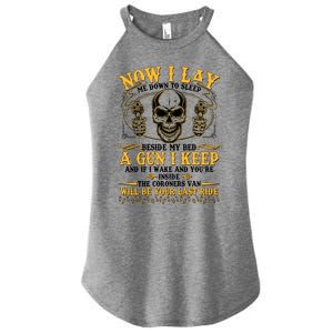 Now I Lay Me Down To Sleep Gun Skull Women's Perfect Tri Rocker Tank