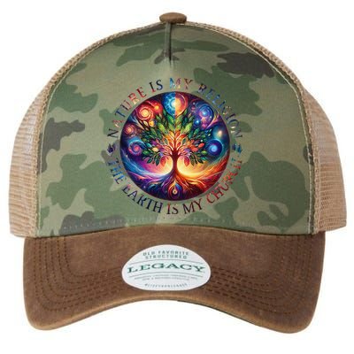 Nature Is My Religion The Earth Is My Church Mandala Tree Legacy Tie Dye Trucker Hat