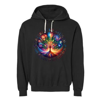 Nature Is My Religion The Earth Is My Church Mandala Tree Garment-Dyed Fleece Hoodie