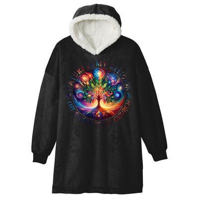 Nature Is My Religion The Earth Is My Church Mandala Tree Hooded Wearable Blanket