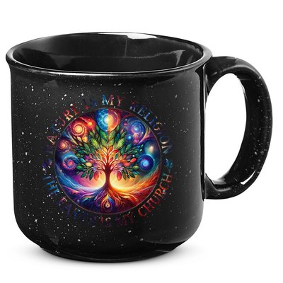 Nature Is My Religion The Earth Is My Church Mandala Tree 15oz Campfire Ceramic Mug