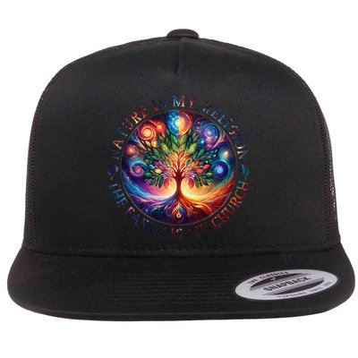 Nature Is My Religion The Earth Is My Church Mandala Tree Flatbill Hat
