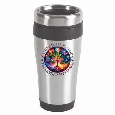 Nature Is My Religion The Earth Is My Church Mandala Tree 16oz Travel Tumbler