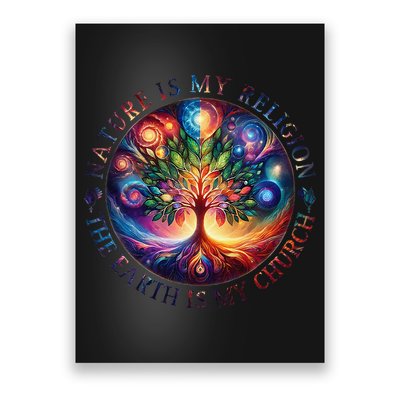 Nature Is My Religion The Earth Is My Church Mandala Tree Poster
