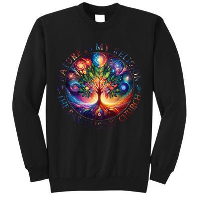 Nature Is My Religion The Earth Is My Church Mandala Tree Tall Sweatshirt
