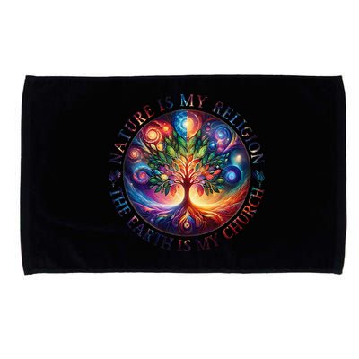 Nature Is My Religion The Earth Is My Church Mandala Tree Microfiber Hand Towel