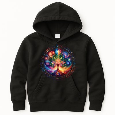 Nature Is My Religion The Earth Is My Church Mandala Tree Kids Hoodie