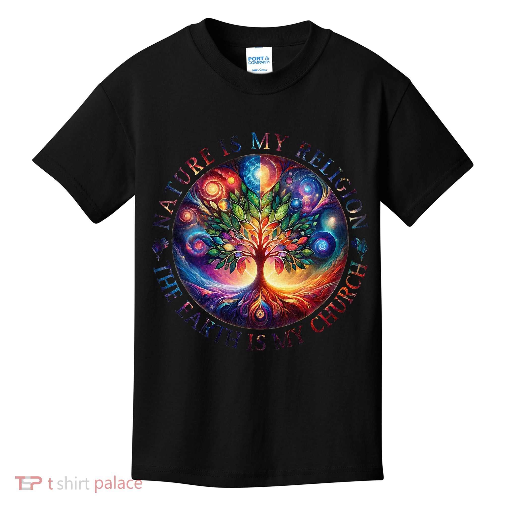 Nature Is My Religion The Earth Is My Church Mandala Tree Kids T-Shirt