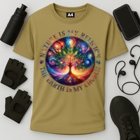 Nature Is My Religion The Earth Is My Church Mandala Tree Cooling Performance Crew T-Shirt