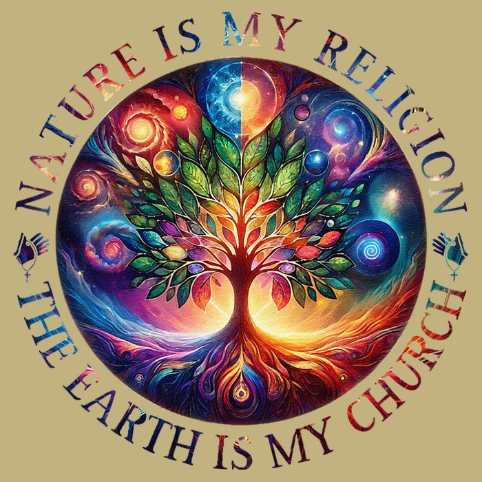 Nature Is My Religion The Earth Is My Church Mandala Tree Cooling Performance Crew T-Shirt