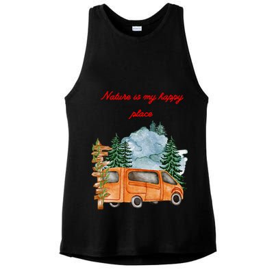 Nature Is My Happy Place Ladies PosiCharge Tri-Blend Wicking Tank
