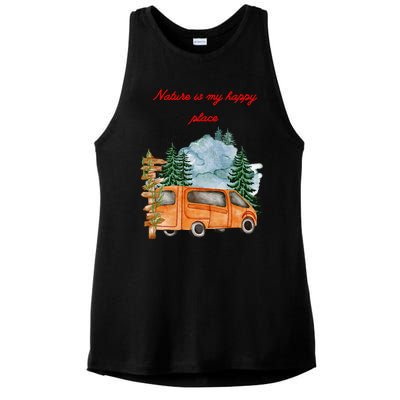 Nature Is My Happy Place Ladies PosiCharge Tri-Blend Wicking Tank