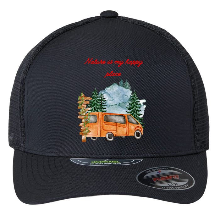 Nature Is My Happy Place Flexfit Unipanel Trucker Cap