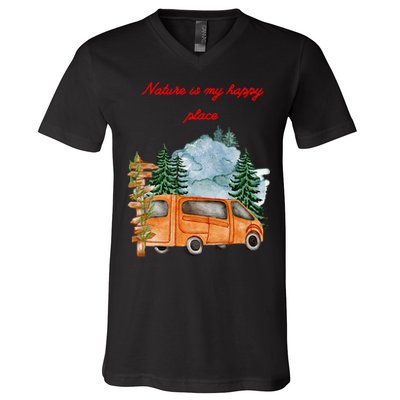 Nature Is My Happy Place V-Neck T-Shirt