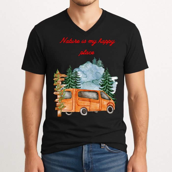 Nature Is My Happy Place V-Neck T-Shirt