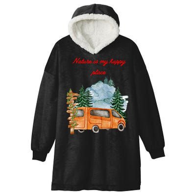 Nature Is My Happy Place Hooded Wearable Blanket