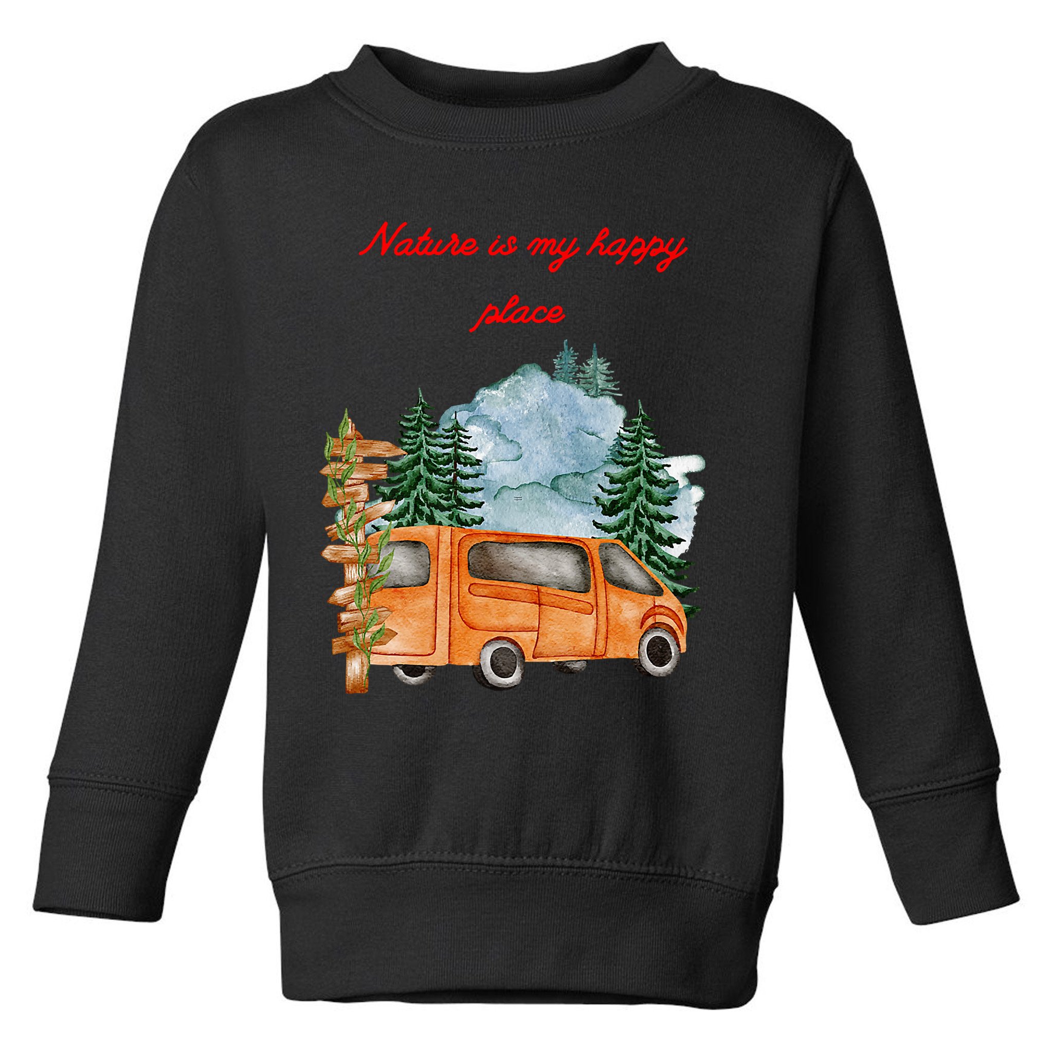 Nature Is My Happy Place Toddler Sweatshirt