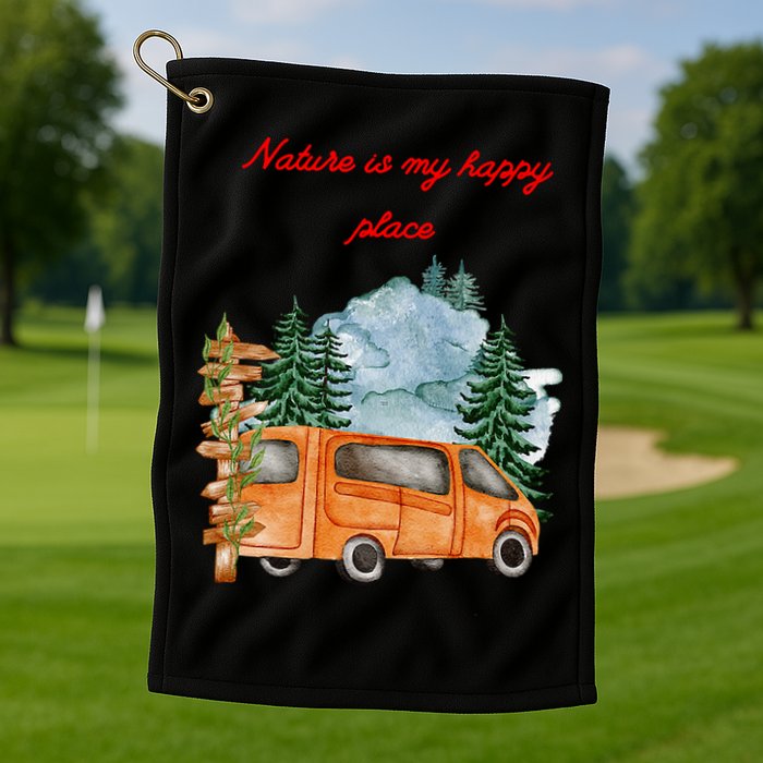Nature Is My Happy Place Golf Towel