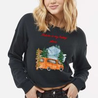 Nature Is My Happy Place Cropped Pullover Crew