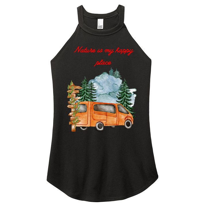 Nature Is My Happy Place Women's Perfect Tri Rocker Tank