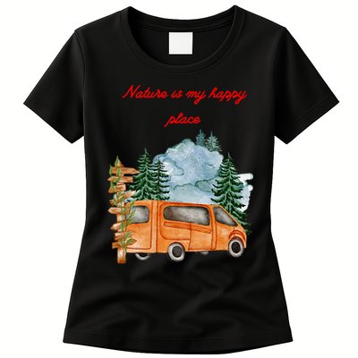 Nature Is My Happy Place Womens T-Shirt