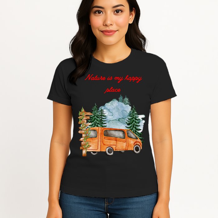 Nature Is My Happy Place Womens T-Shirt