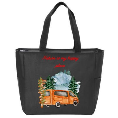 Nature Is My Happy Place Zip Tote Bag
