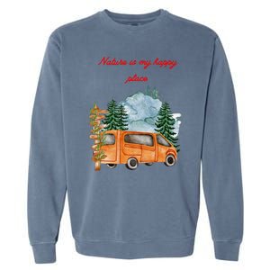 Nature Is My Happy Place Garment-Dyed Sweatshirt