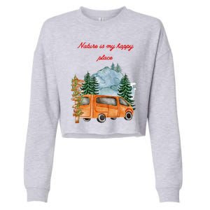 Nature Is My Happy Place Cropped Pullover Crew