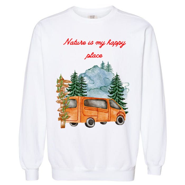 Nature Is My Happy Place Garment-Dyed Sweatshirt