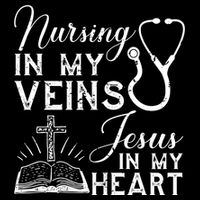 Nursing In My Veins Jesus In My Heart Nurse Gift Cooling Performance Crew T-Shirt