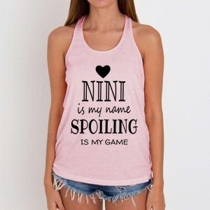 Nini Is My Name Funny Nini Graphic Funny Gift For Nini Grandma Gift Women's Knotted Racerback Tank