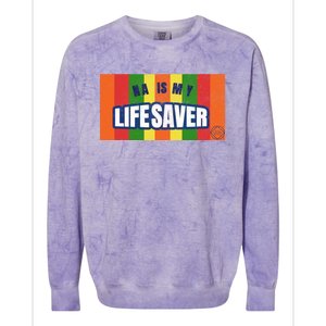 Na Is My Lifesaver Pop Art Narcotics Anonymous Aa Funny Gift Colorblast Crewneck Sweatshirt