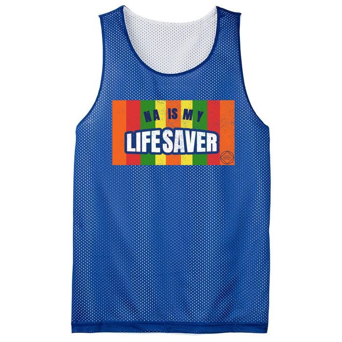 Na Is My Lifesaver Pop Art Narcotics Anonymous Aa Funny Gift Mesh Reversible Basketball Jersey Tank