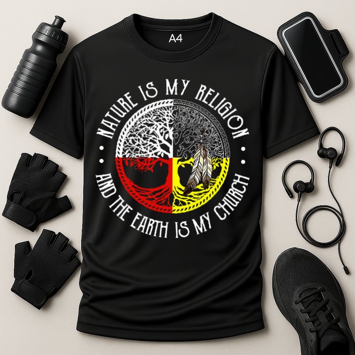 Nature is My Religion and The Earth is My Church Cooling Performance Crew T-Shirt