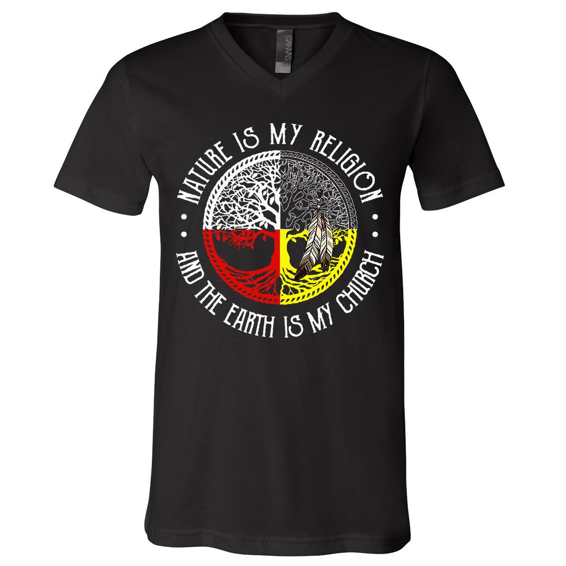 Nature is My Religion and The Earth is My Church V-Neck T-Shirt