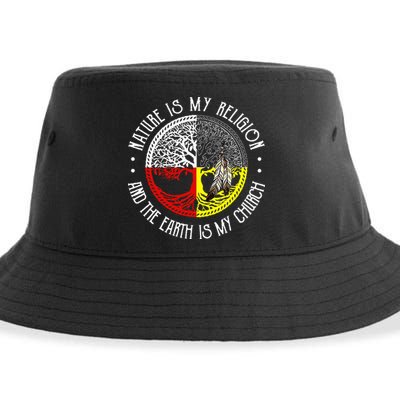 Nature is My Religion and The Earth is My Church Sustainable Bucket Hat