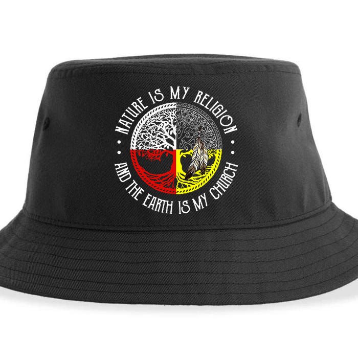 Nature is My Religion and The Earth is My Church Sustainable Bucket Hat