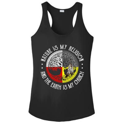 Nature is My Religion and The Earth is My Church Ladies PosiCharge Competitor Racerback Tank