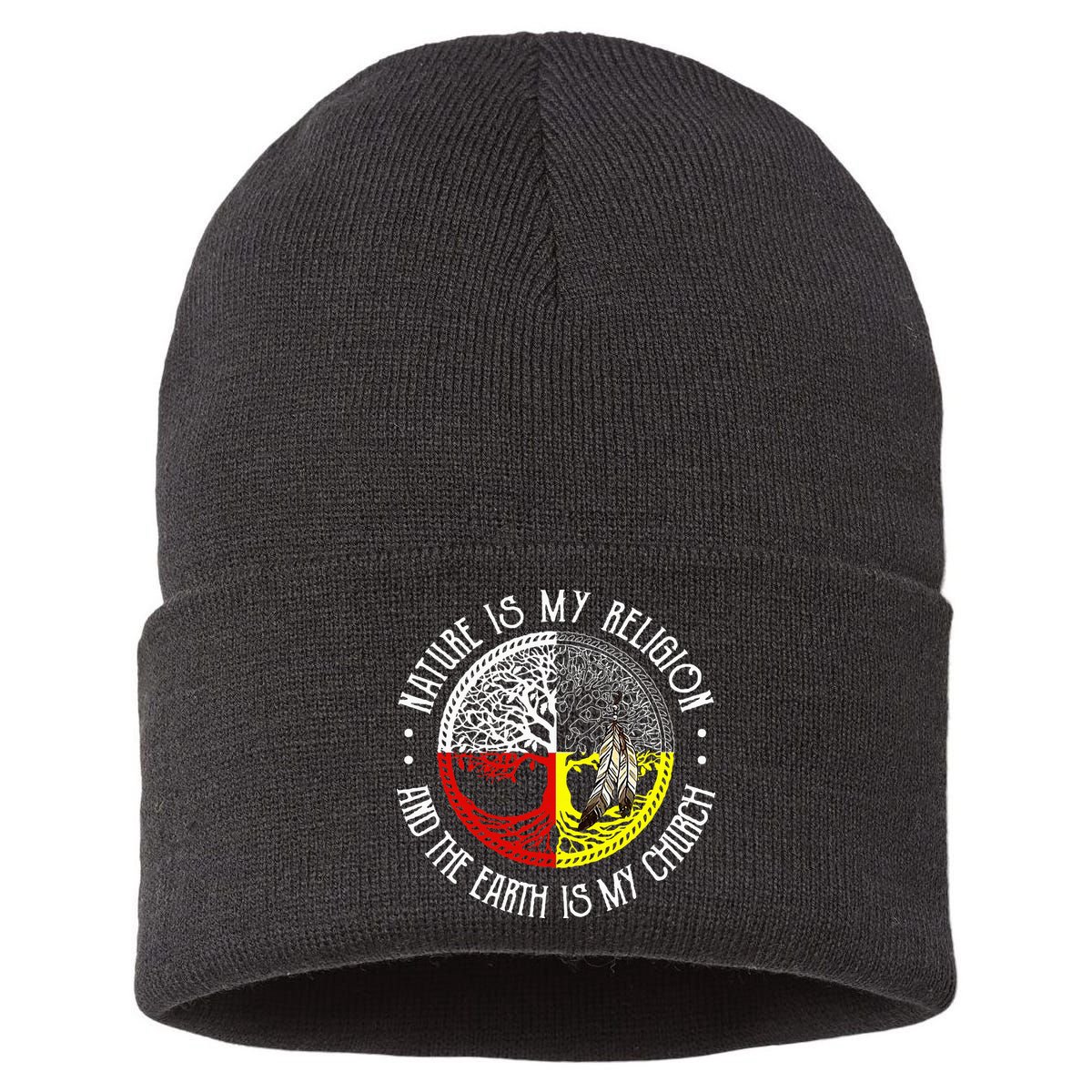 Nature is My Religion and The Earth is My Church Sustainable Knit Beanie