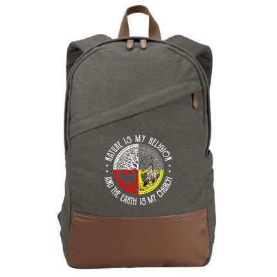 Nature is My Religion and The Earth is My Church Cotton Canvas Backpack